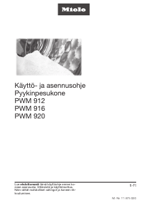 Käyttöohje Miele PWM 912 Pesukone