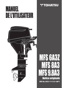 Mode d’emploi Tohatsu MFS 8A3 (EU Model) Moteur hors-bord