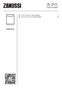 Mode d’emploi Zanussi ZDSN152X2 Lave-vaisselle