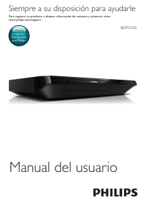 Manual de uso Philips BDP2100 Reproductor de blu-ray