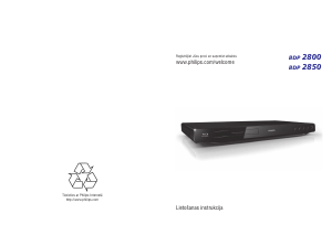 Rokasgrāmata Philips BDP2850 Blu-ray atskaņotājs