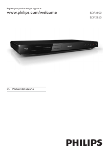 Manual de uso Philips BDP2850 Reproductor de blu-ray
