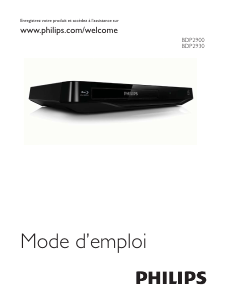 Mode d’emploi Philips BDP2930 Lecteur de blu-ray