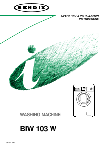 Manual Bendix BIW 103 W Washing Machine