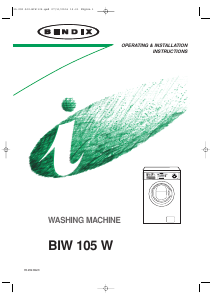 Manual Bendix BIW 105 W Washing Machine