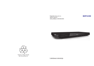 Rokasgrāmata Philips BDP3200 Blu-ray atskaņotājs