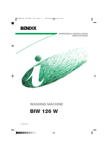 Manual Bendix BIW 126 W Washing Machine