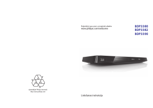 Rokasgrāmata Philips BDP3380 Blu-ray atskaņotājs