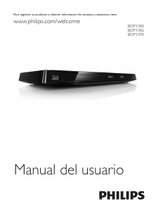 Manual de uso Philips BDP3382 Reproductor de blu-ray