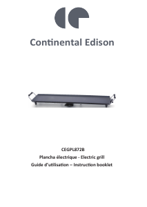 Mode d’emploi Continental Edison CEGPL872B Gril de table