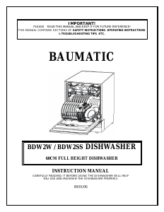 Manual Baumatic BDW2SS Dishwasher