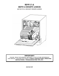 Manual Baumatic BDW13 Dishwasher