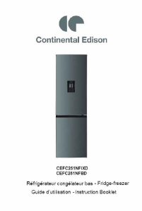 Handleiding Continental Edison CEFC251NFBD Koel-vries combinatie