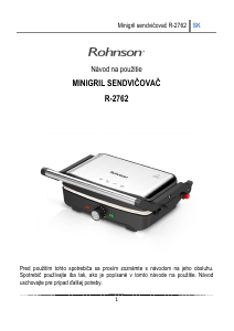 Návod Rohnson R-2762 Kontaktný gril