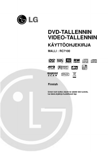 Käyttöohje LG RC7100 DVD-soitin