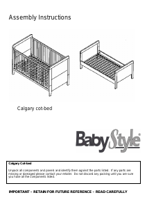 Manual BabyStyle Calgary Cot