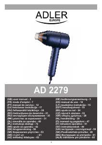 Handleiding Adler AD 2279 Haardroger