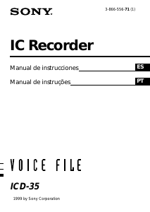 Manual de uso Sony ICD-35 Grabadora de voz