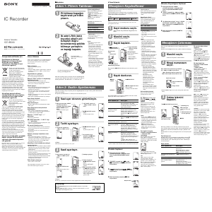 Kullanım kılavuzu Sony ICD-B500 Ses kaydedici