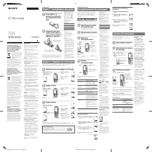 Mode d’emploi Sony ICD-B600 Enregistreur numérique