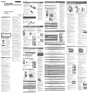 Mode d’emploi Sony ICD-MX20 Enregistreur numérique
