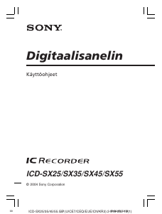 Käyttöohje Sony ICD-SX25 Äänitallennin