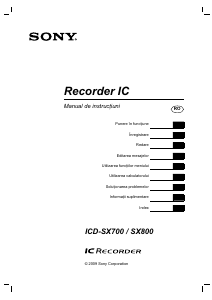 Manual Sony ICD-SX800 Reportofon
