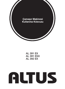 Kullanım kılavuzu Altus AL 392 EX Çamaşır makinesi