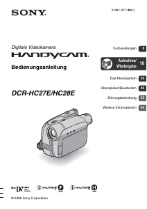 Bedienungsanleitung Sony DCR-HC27E Camcorder