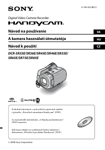 Manuál Sony DCR-SR85E Videokamera