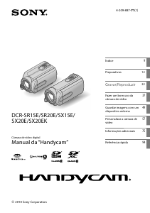 Manual Sony DCR-SX15E Câmara de vídeo