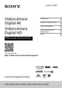 Manual de uso Sony FDR-AX100E Videocámara