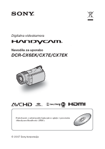 Priročnik Sony HDR-CX6EK Prenosna kamera