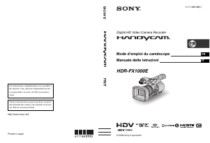 Manuale Sony HDR-FX1000E Videocamera