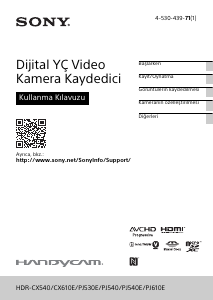 Kullanım kılavuzu Sony HDR-PJ540E Kaydedici kamera