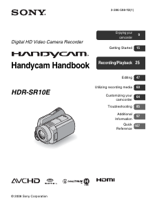 Handleiding Sony HDR-SR10E Camcorder