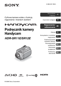Instrukcja Sony HDR-SR12E Kamera