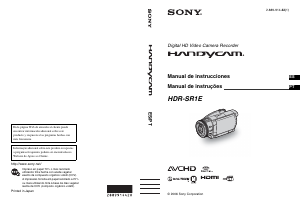 Manual Sony HDR-SR1E Câmara de vídeo