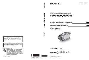 Mode d’emploi Sony HDR-SR1E Caméscope