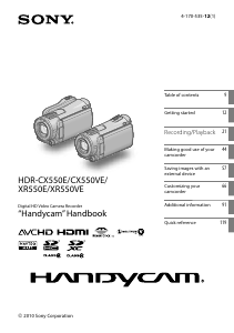 Manual Sony HDR-XR550VE Camcorder
