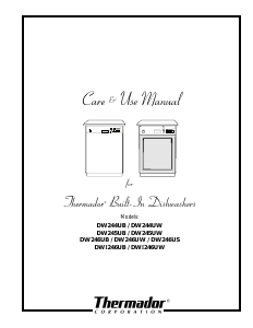 Manual Thermador DW246US Dishwasher