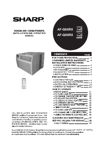 Manual Sharp AF-Q80RX Air Conditioner