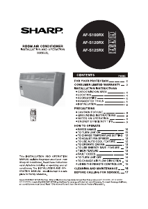 Manual Sharp AF-S100RX Air Conditioner