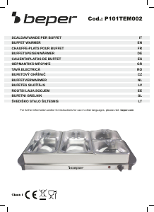 Mode d’emploi Beper P101TEM002 Buffet chauffant