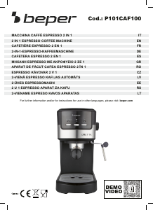 Vadovas Beper P101CAF100 Espresso kavos aparatas