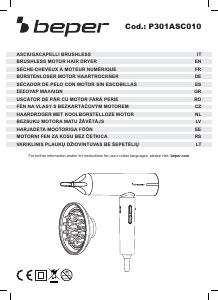 Handleiding Beper P301ASC010 Haardroger