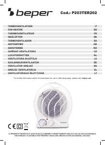 Handleiding Beper P203TER202 Kachel