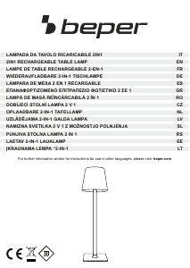 Handleiding Beper P201UTP120 Lamp