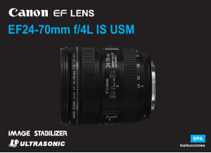 Manual de uso Canon EF 24-70mm f/4L IS USM Objetivo