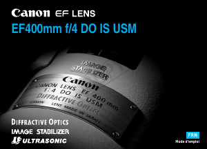Mode d’emploi Canon EF 400mm f/4 DO IS USM Objectif